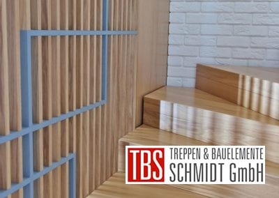 Die Lamellenwand der Faltwerktreppe Saarbruecken der Firma TBS Schmidt GmbH