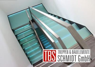 Zwischenpodest der Glastreppe Dresden der Firma TBS Schmidt GmbH