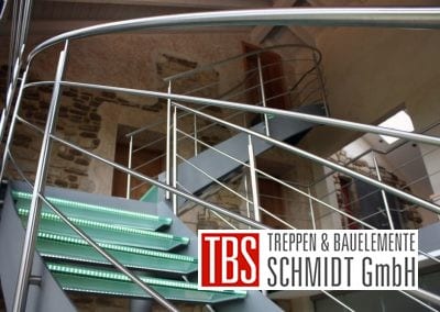 Das Edelstahlgelaender der Glastreppe Luxemburg der Firma TBS Schmidt GmbH