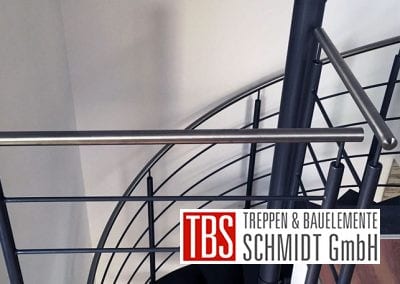 Edelstahlgelaender der Spindeltreppe Schiffweiler der Firma TBS Schmidt GmbH