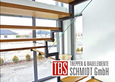 Seitenansicht der Zweiholmtreppe Landau der Firma TBS Schmidt GmbH
