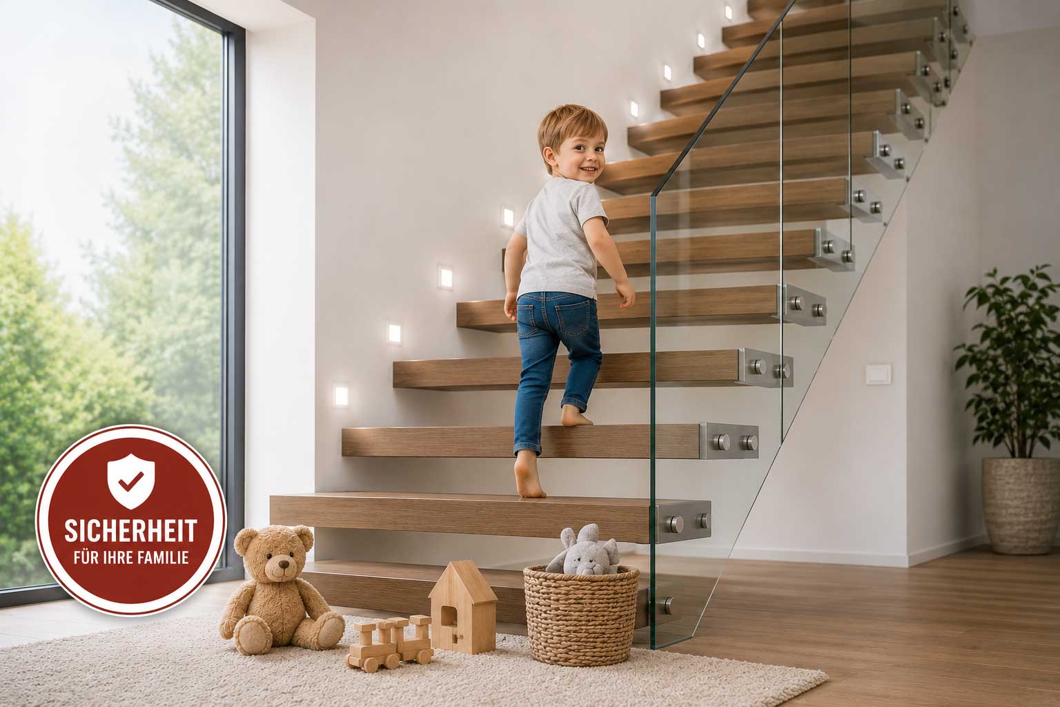 Kragarmtreppe mit Kindern: So gestalten Sie Ihre Treppe kindersicher